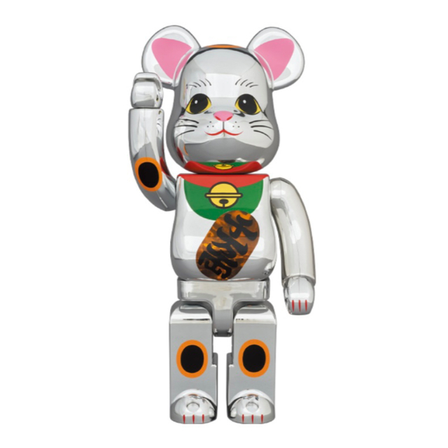 フィギュアBE@RBRICK 招き猫 銀メッキ 発光 400％