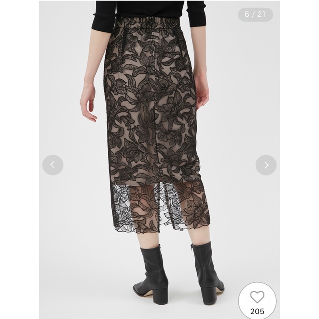 FRAY I.D(フレイアイディー)の【新品タグ付】FRAY I.D チュールフラワータイトスカート 1 ブラック レディースのスカート(ロングスカート)の商品写真
