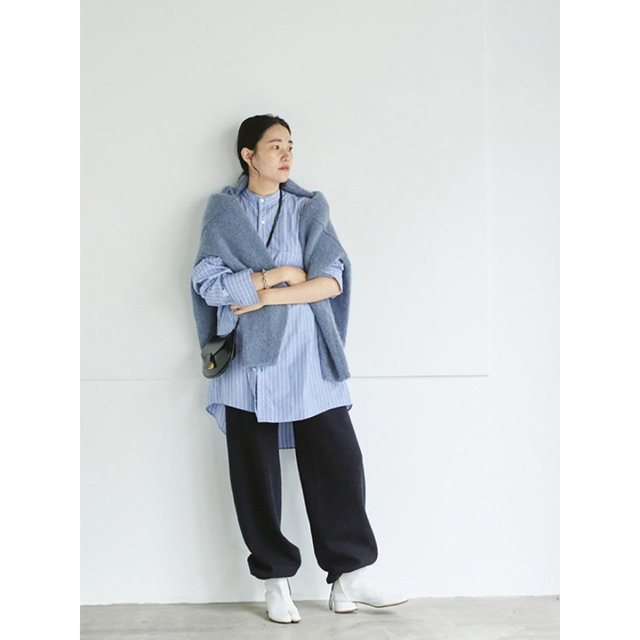 Stripe Over Shirts todayful サックス - シャツ/ブラウス(七分/長袖)