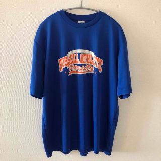 ラッセルアスレティック(Russell Athletic)のラッセル ビックロゴTシャツ 古着 青 スポーツ アウトドア(Tシャツ/カットソー(半袖/袖なし))