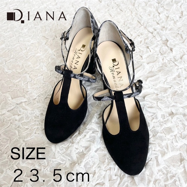 1度短時間着用のみ美品】DIANA ダイアナ ブラック ストラップ パンプス ...