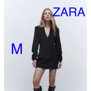 ザラ(ZARA)のZARAザラ　新品タグなし　肩パッドミニ丈ワンピース(ミニワンピース)