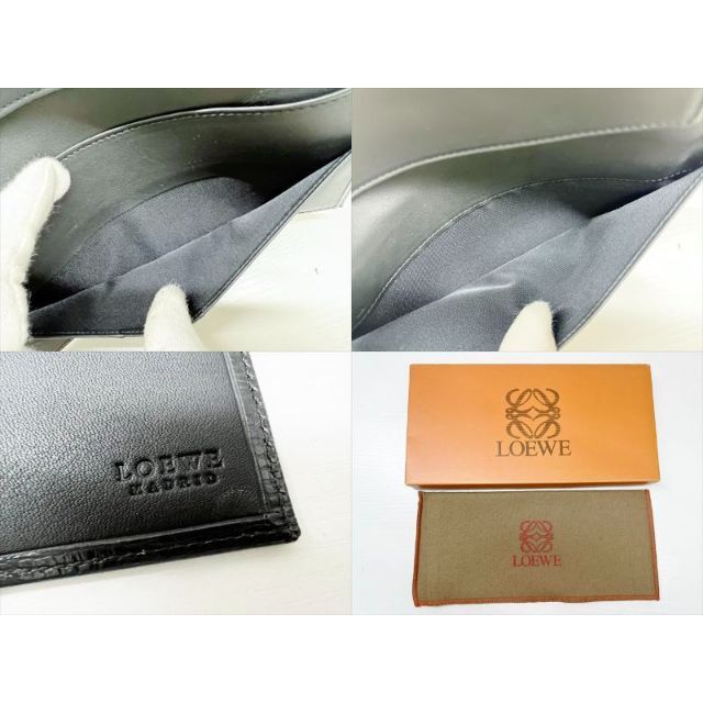 未使用保管 美品 LOEWE ロエベ アナグラム 財布 長札入れ 約22cm 黒