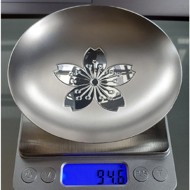 金属工芸銀杯　桜　造幣局製　大中小3個セット　約205.6g  silver  桐箱入り