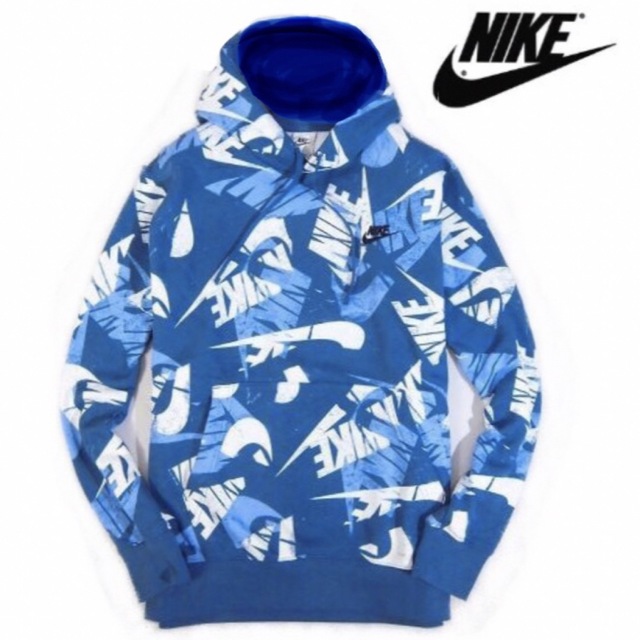 NIKE - 【NIKE/ナイキ】裏フリース 総柄スウェットパーカー フーディー