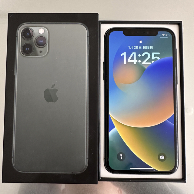 見事な iPhone - 美品 iPhone 11 Pro ミッドナイトグリーン 256GB SIM