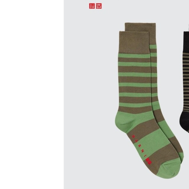 UNIQLO(ユニクロ)のユニクロマルニ ボーダー ソックス 25-27 レディースのレッグウェア(ソックス)の商品写真