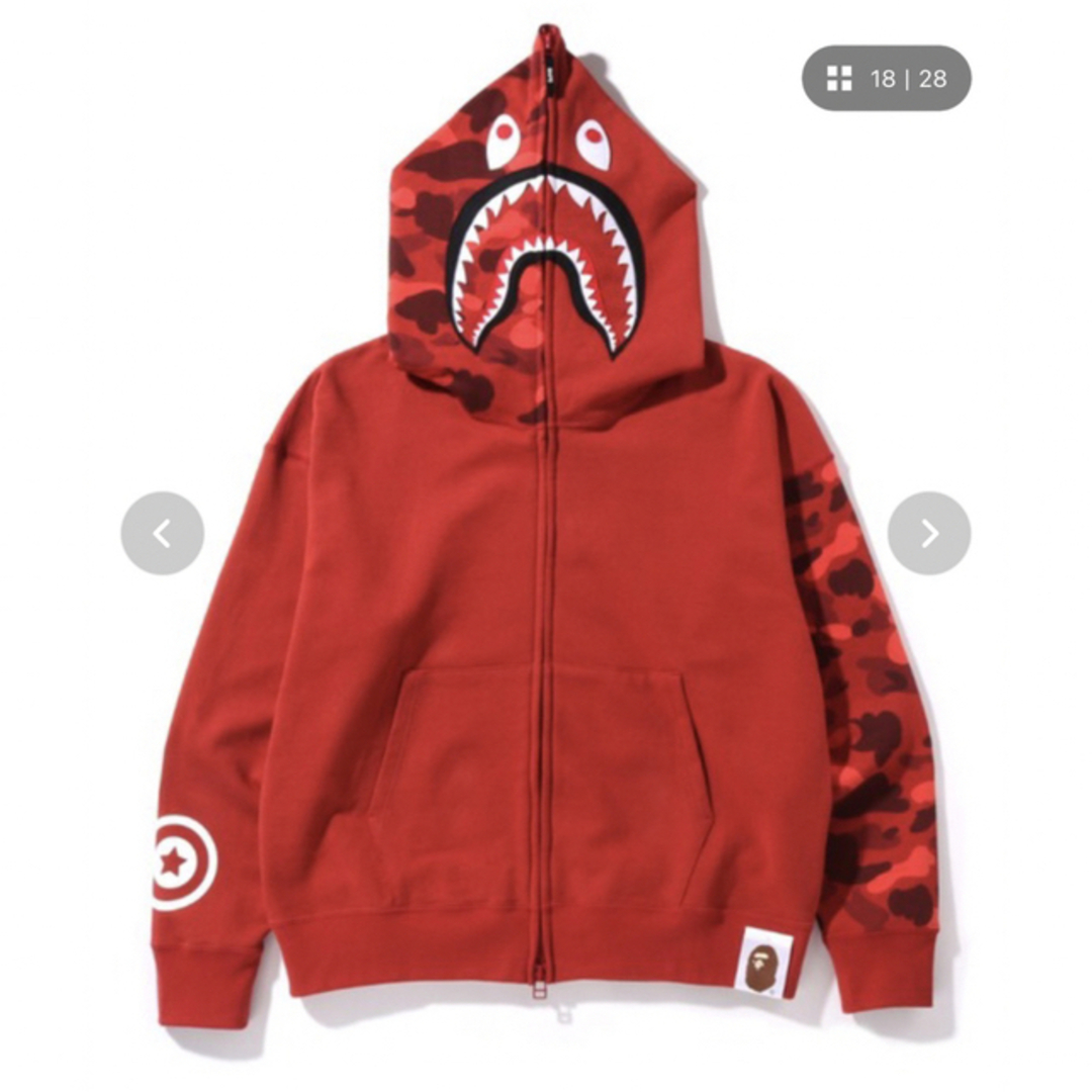 bape シャーク　パーカー　RED