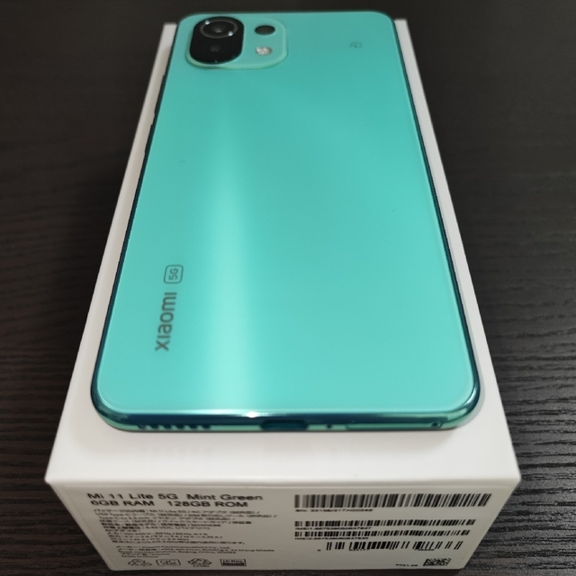 ANDROID(アンドロイド)の【中古】Mi11Lite5G MintiGreen スマホ/家電/カメラのスマートフォン/携帯電話(スマートフォン本体)の商品写真