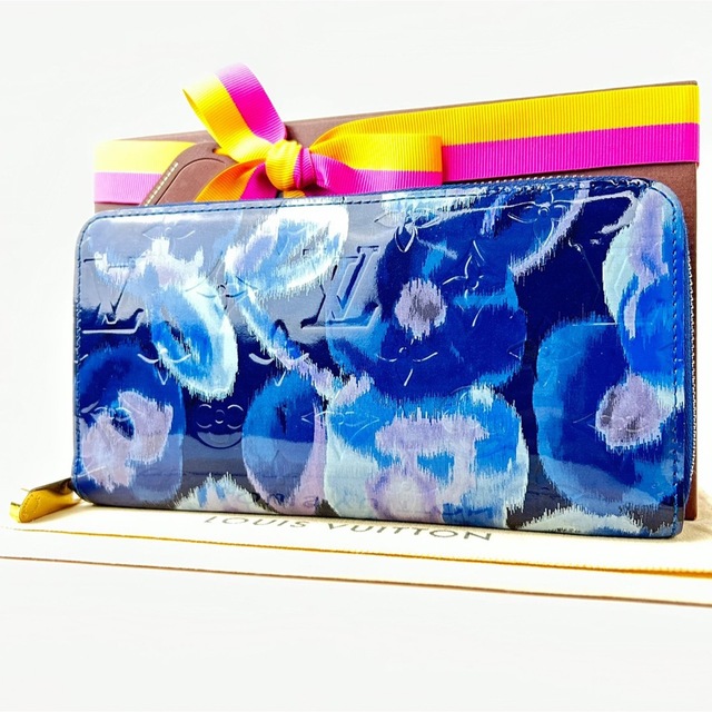 希少】ルイヴィトン☆長財布☆紺色☆モノグラム☆花柄☆正規品☆M90018