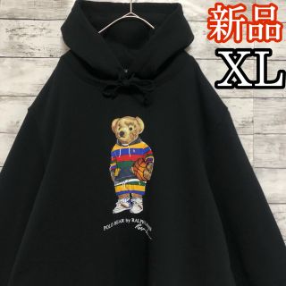 ポロラルフローレン(POLO RALPH LAUREN)の新品 XLポロベア ポロ ラルフローレン ブラック 黒 スウェット パーカー(パーカー)