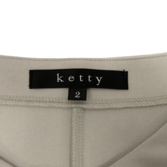 ketty(ケティ)のKETTY カットソー Vネック 半袖 ギャザースリーブ グレーベージュ 2 レディースのトップス(カットソー(半袖/袖なし))の商品写真