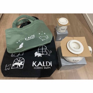 カルディ(KALDI)の【新品・未使用】KALDI ネコの日 トートバッグ2つ、ティー&シュガーポット(トートバッグ)