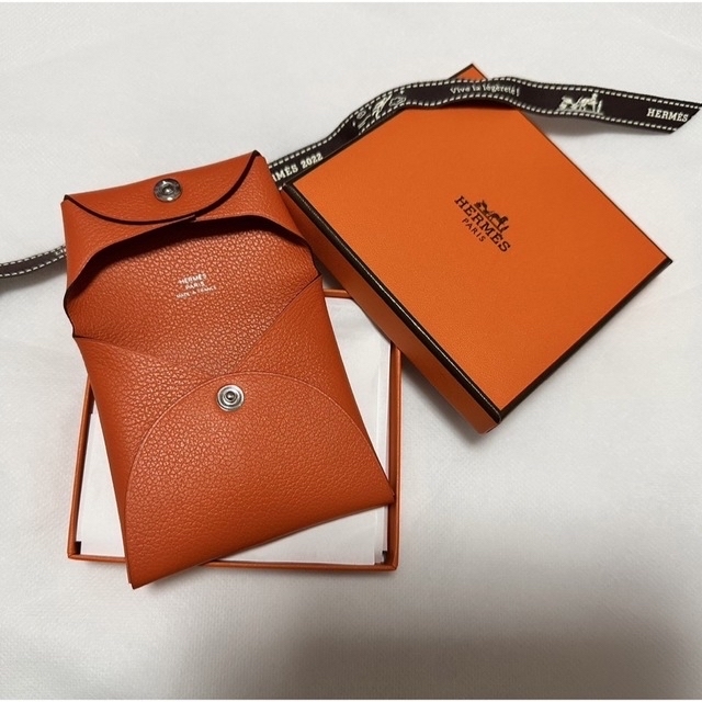 新品 HERMES エルメス バスティア コインケース　オレンジ  小銭入れ