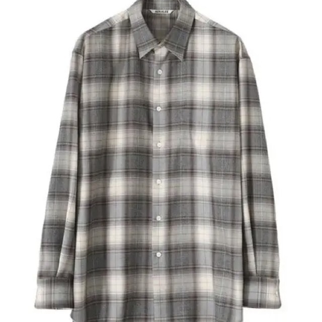 auralee super light wool check shirts