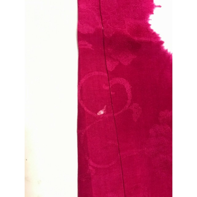 お取り置き品 【中古】羽織 正絹 臙脂地に牡丹模様 アンティーク 裄64 Mサイズ リサイクル レディースの水着/浴衣(着物)の商品写真