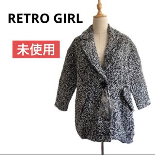 レトロガール(RETRO GIRL)の【お値下げしました】RETRO GIRL レトロガール　千鳥格子柄　M 白　黒(チェスターコート)