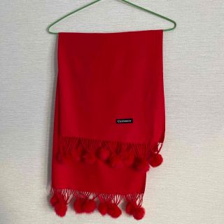 Cashmere レッドストール🧣(ストール/パシュミナ)