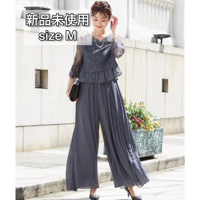 新品❤️レーストップス&プリーツワイドパンツ セットアップ ドレス