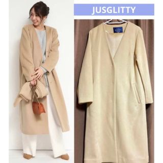 ジャスグリッティー(JUSGLITTY)のJUSGLITTY ★マフラー付Vコート★ 0 キャメル(ロングコート)