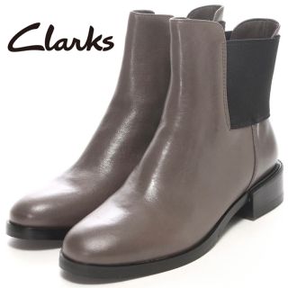 クラークス(Clarks)の【美品】 Clarks  クラークス サイドゴアブーツ トープレザー グレー(ブーツ)