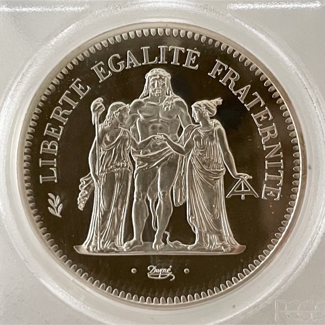 【PCGS SP68】1980年フランス 50フランピエフォー銀貨