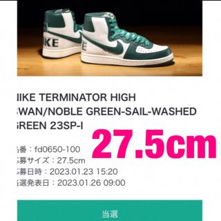 ナイキ(NIKE)の27.5 Nike Terminator High Noble Green(スニーカー)