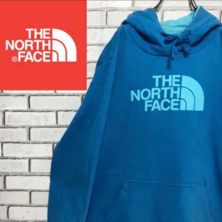 ザノースフェイス(THE NORTH FACE)のザノースフェイス☆ ビッグロゴプリントレッドスエットパーカー Lサイズ(パーカー)