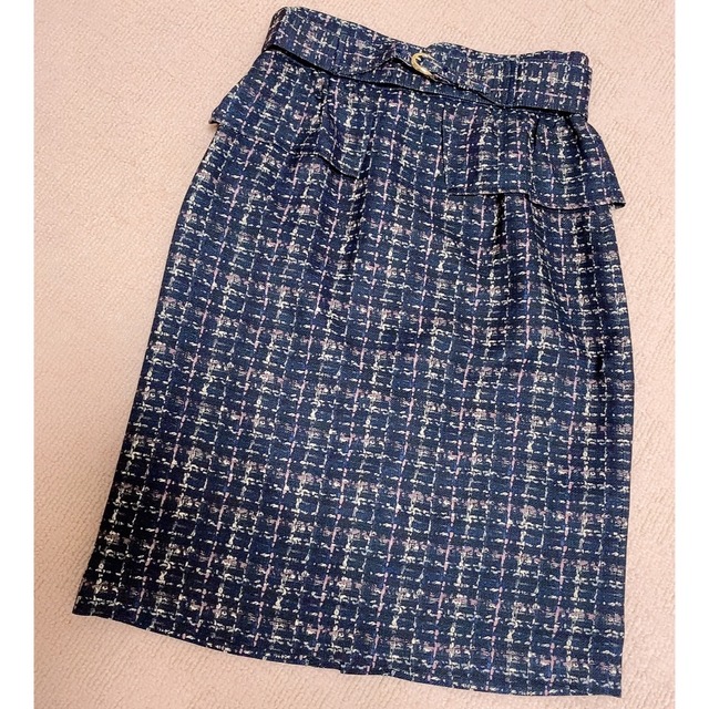 MISCH MASCH(ミッシュマッシュ)のミッシュマッシュ MISCH MASCH ミックス ツイード プリント スカート レディースのスカート(ひざ丈スカート)の商品写真