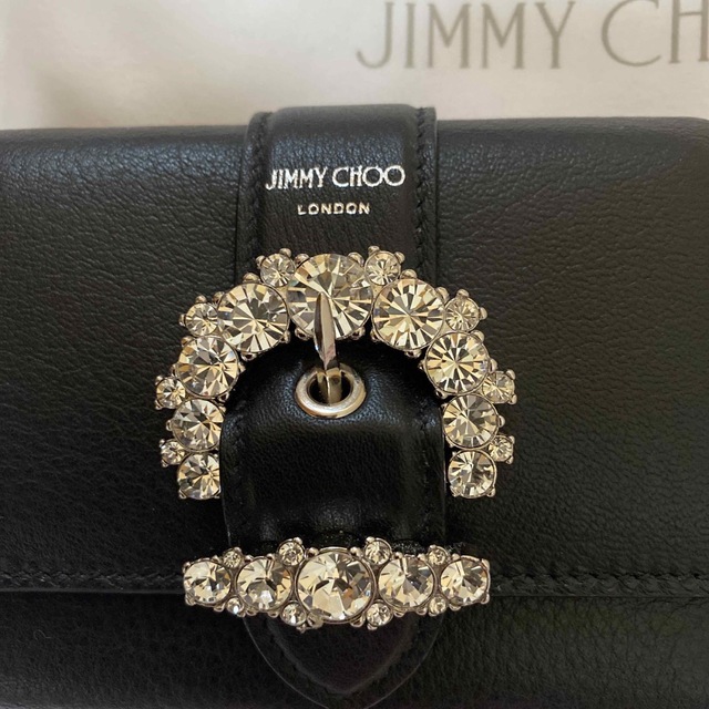 JIMMY CHOOのビジューバックル ミニウォレット