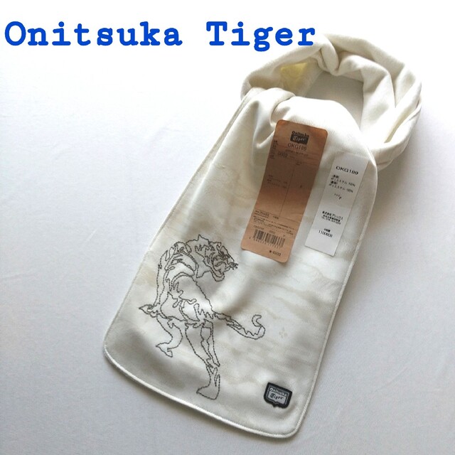 Onitsuka Tiger(オニツカタイガー)の新品　レア　オニツカタイガー　マフラー　虎　刺繍　透かし模様　和柄　フリース メンズのファッション小物(マフラー)の商品写真