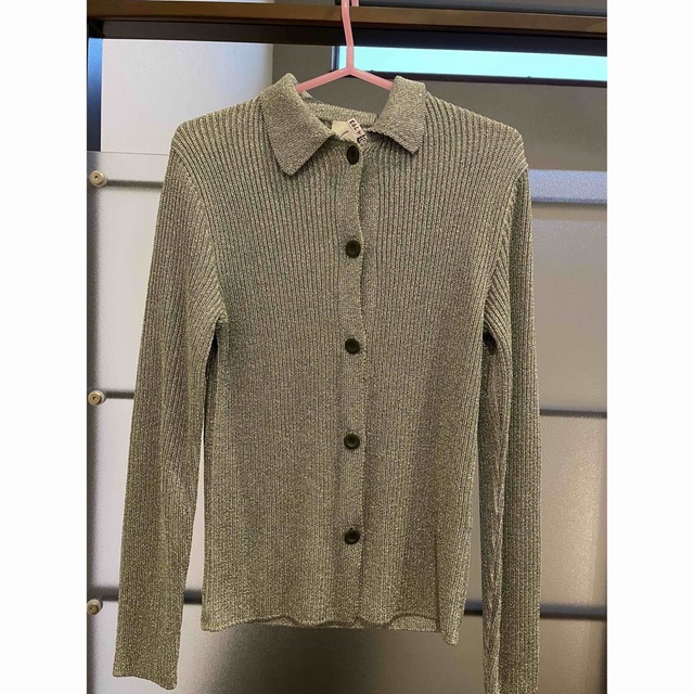 6 (ROKU)(ロク)の6(ROKU) LAME SHIRT CARDIGAN レディースのトップス(カーディガン)の商品写真