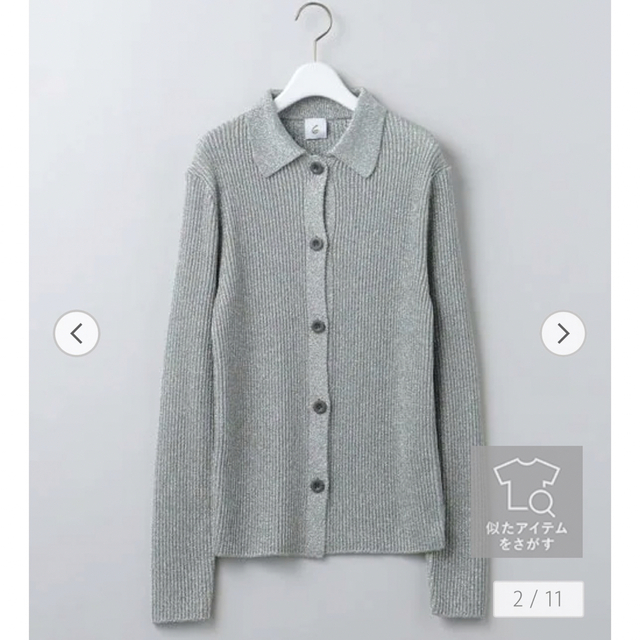 6 (ROKU)(ロク)の6(ROKU) LAME SHIRT CARDIGAN レディースのトップス(カーディガン)の商品写真