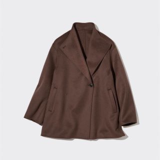 ユニクロ(UNIQLO)の【5/12まで出品】ダブルフェイスショートコート/ブラウン(その他)