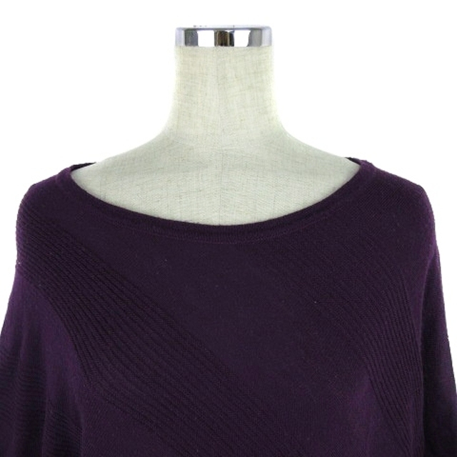 INDIVI(インディヴィ)のインディヴィ ニット セーター 長袖 変形 アシンメトリー 無地 38 紫 レディースのトップス(ニット/セーター)の商品写真