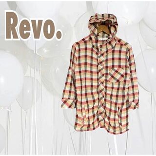 レヴォ(Revo)のRevo.　長袖 パーカー シャツ レッド チェック【M】カジュアル 薄手(パーカー)