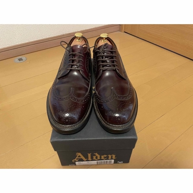 ドレス/ビジネスAlden 975 オールデン  ロングウイングチープ 7.5d バーガンディ