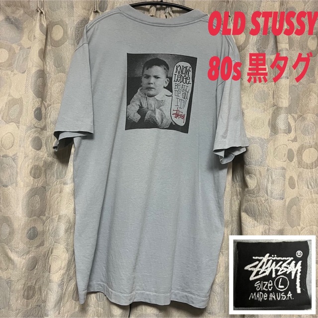 OLD STUSSY オールドステューシー フォトT キッズ 黒タグ80s54cm総丈