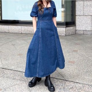 ザラ(ZARA)のZARA デニムワンピース ネイビーブルー(ロングワンピース/マキシワンピース)