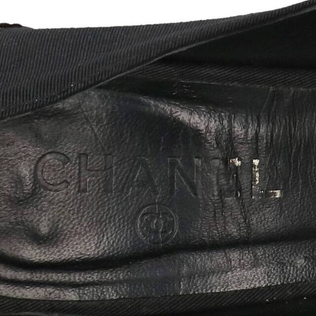 CHANEL(シャネル)のシャネル G26431 オープントゥ マトラッセ チェーンパンプス レディース 37.5 レディースの靴/シューズ(ハイヒール/パンプス)の商品写真