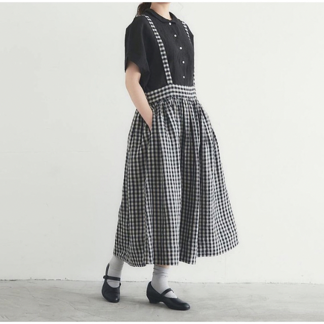 ★2/5削除【最終価格】【新品】MAGALI ギンガムリネンサスペンダースカート | フリマアプリ ラクマ