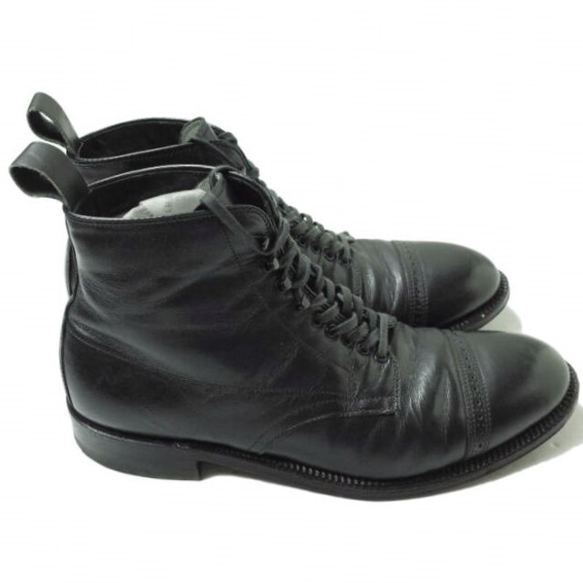 Alden(オールデン)のALDEN オールデン アメリカ製 PUNCHED CAP TOE BOOTS パンチドキャップトゥブーツ 86009H US9D(27cm) BLACK 革靴 ストレートチップ シューズ【中古】【ALDEN】 メンズの靴/シューズ(ブーツ)の商品写真