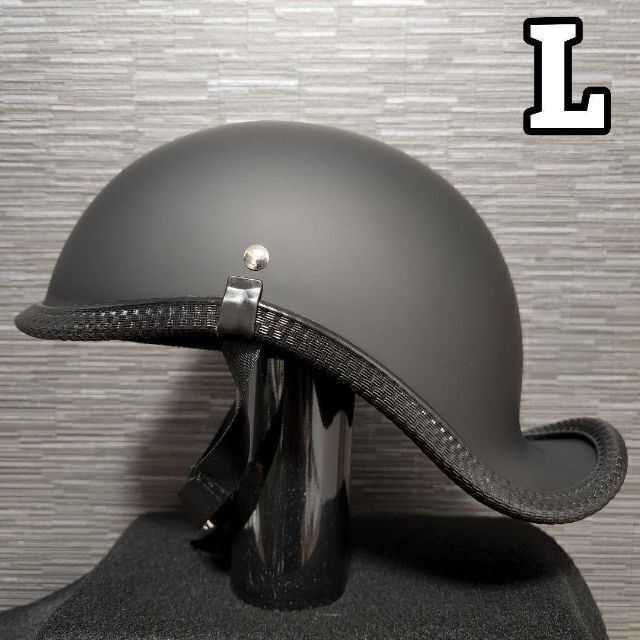 L ダックテール マットブラック　ヘルメット　半ヘル　キャップ　半帽