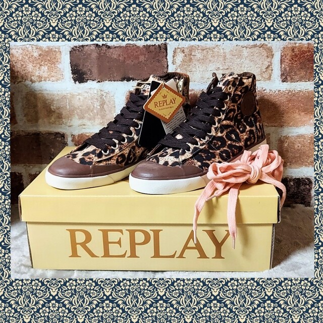 Replay - 訳ありREPLAY レディースアニマル柄スニーカー、定価11000円
