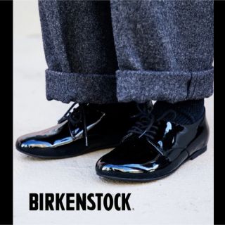 ビルケンシュトック(BIRKENSTOCK)の【1度短時間着用のみ美品】ビルケンシュトックソーンダース パテントブラック(ローファー/革靴)