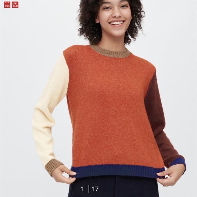 UNIQLO(ユニクロ)のカラー　ブロック　クルー　セーター　イネス　ユニクロ レディースのトップス(ニット/セーター)の商品写真