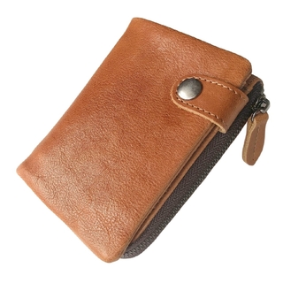 MingRen鳴人 牛革製二つ折り財布 レギュラー(ロング)ブラウン(折り財布)