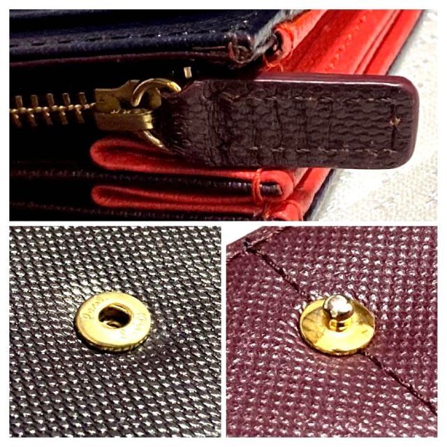 【美品】 Paul Smith レザー ツートンカラー レッド×ボルドー