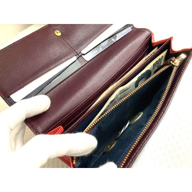 【美品】 Paul Smith レザー ツートンカラー レッド×ボルドー