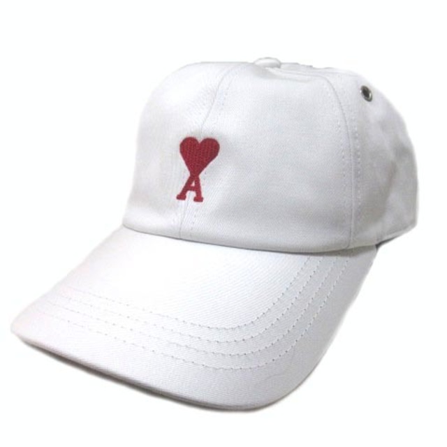 アミ アレクサンドル マテュッシ 帽子 ロゴ刺繍 キャップ 白 ホワイトキャップ